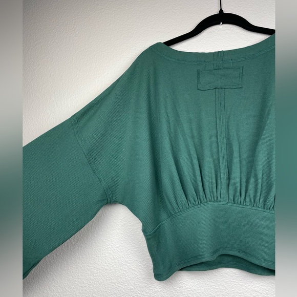 FREE PEOPLE Women's XL Thermal All Nighter Long Sleeve Top Waffle Knit Crop - Picture 14 of 16